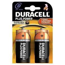 Batteri Duracell Plus Power D 2stk/pak