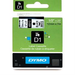 Dymo Label Cassettes 12 mm - Blå/hvid