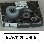 Tekstkassette Brother 6 mm, sort på hvid