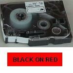 Brother tekstkassette TZ431, 12 mm - sort på rød