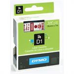 Labeltape DYMO D1 19mm rød på hvid