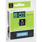 Labeltape DYMO D1 19mm sort på grøn