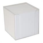 Kubusdispenser klar plast m/700 ark hvid 9,5x9,5x9,5 cm
