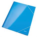 Mappe pap Leitz WOW A4 blå m/3 klapper & elastik - 39820036