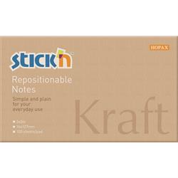 Notes Stick\'N Kraftblock brun 76x127mm 100blade genbrug