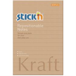 Notes Stick\'N Kraftblock brun 150x101mm m/linier 100blade genbrug