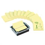 Z-notes Post-it gul recycled 12blk + 1 Millenium dispenser