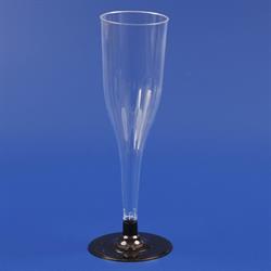 Plastikglas champagne sort fod 1174 13cl 12stk/ps