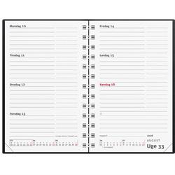 Mini Planner, uge tværformat, sort vinyl 