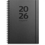 A5 ugekalender, international, tværformat, PP-plast,  sort