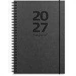 A5 ugekalender, international, tværformat, PP-plast,  sort