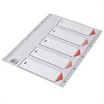 Plastregister Q-Line A4 1-5 grå m/kartonforblad