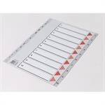 Plastregister Q-Line A4 1-10 grå m/kartonforblad