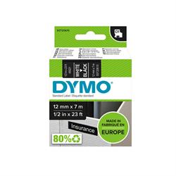 Labeltape DYMO D1 45021 S0720610 12mmx7m hvid på sort