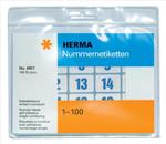 Etiket Herma - Nummeretiket 1-100 Blå