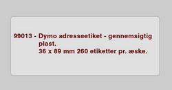 Etiketter - Dymo - Adresse - 99013 - gennemsigtig plast - 36x89mm