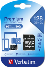 Micro SDXC Card 128GB Class 10 w/adaptor